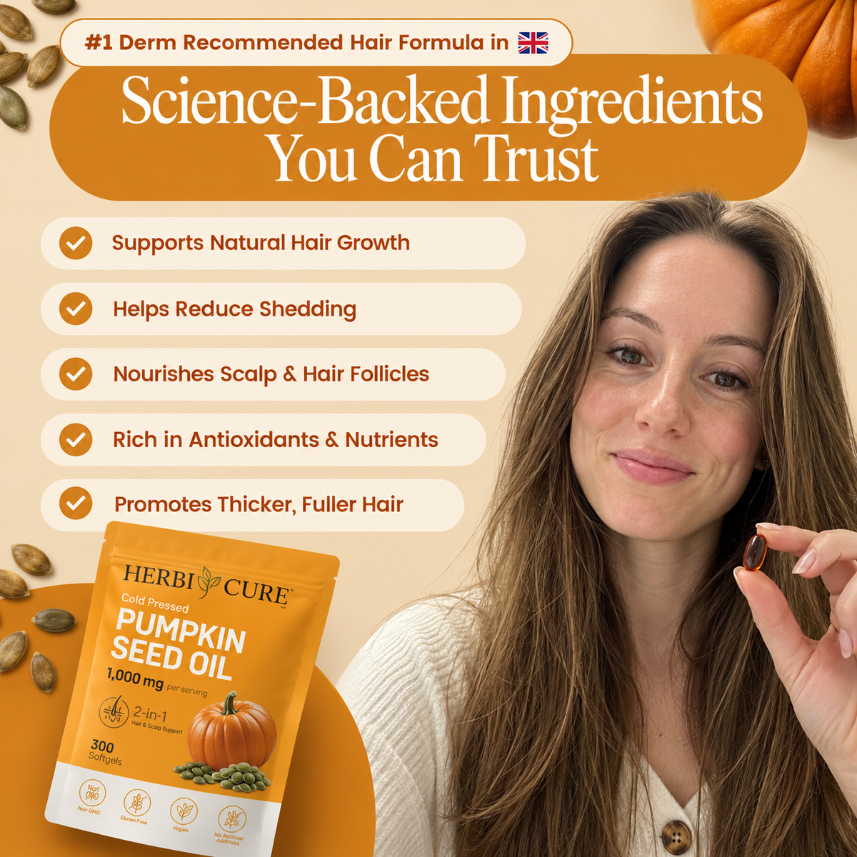 Natural Pumpkin Seed Oil and Saw Palmetto Soft Capsules