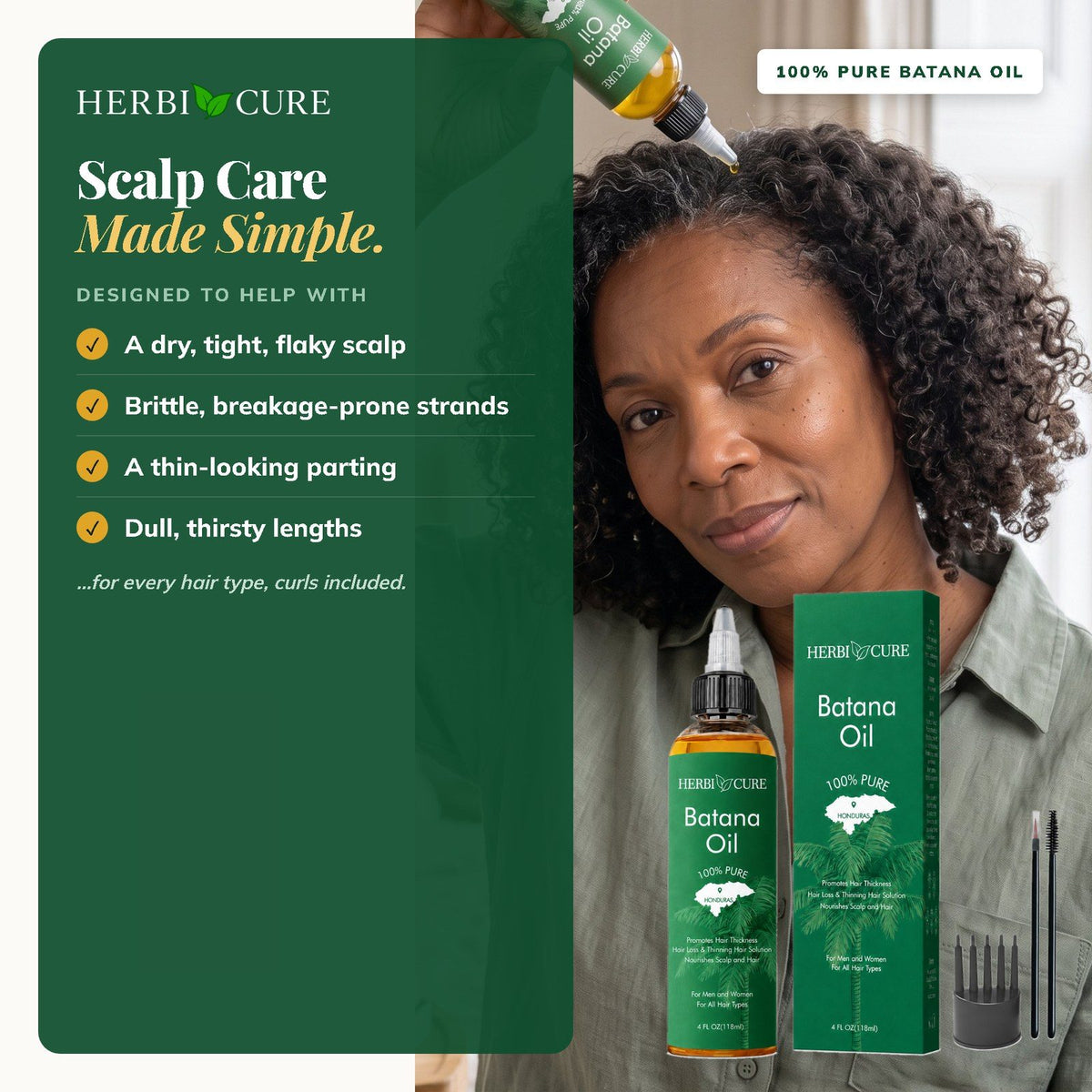 Designed to help with a dry scalp, breakage, a thin-looking parting and dull hair